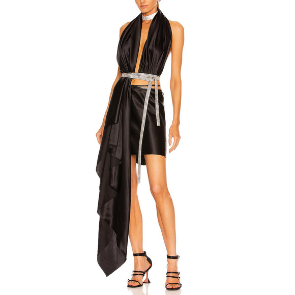 Nue 'Bianca' Black Silk Multiple Top Size OS - Picture 1 of 4